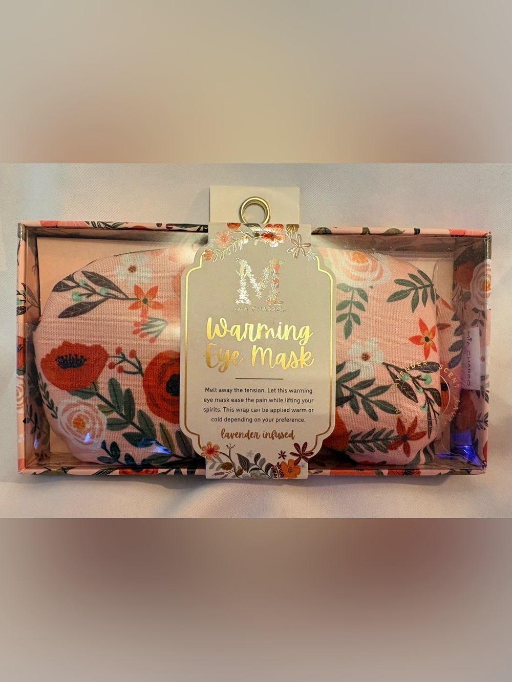 Lavender-Infused Warming Eye Mask - Pink Floral
